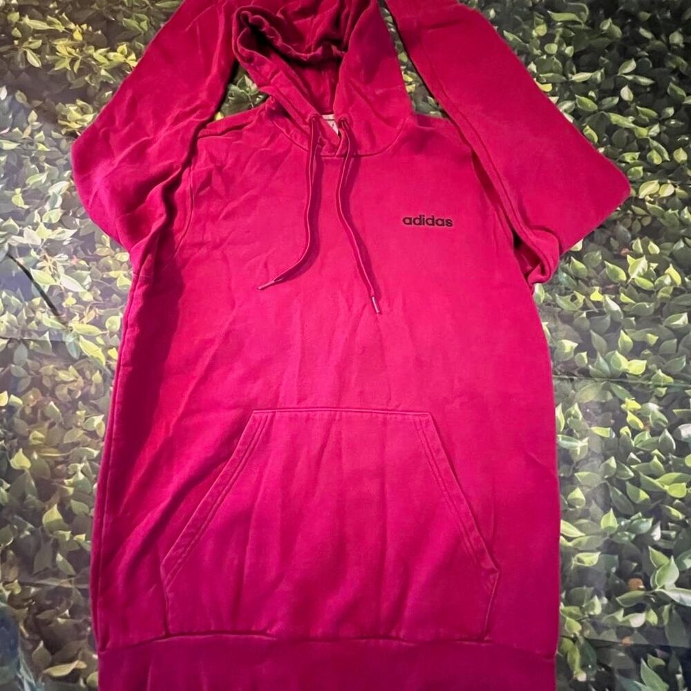 Adidas Men's Pink and Red Hoodie